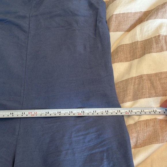 Uniqlo linen blend one piece Jumpsuit Blue Oversized flowy relaxed Size S - Picture 10 of 13